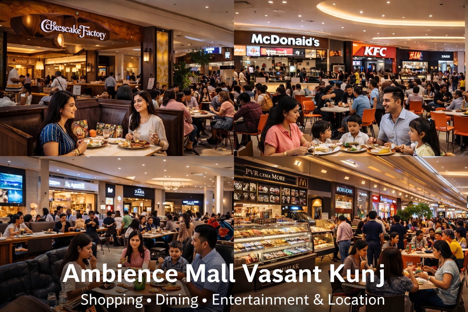 Ambience Mall Vasant Kunj Shopping, Dining & Entertainment Near The Grand New Delhi